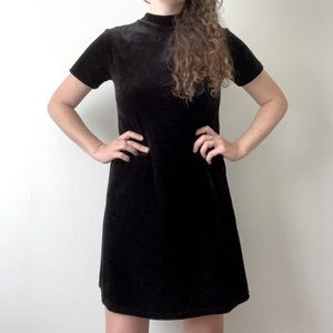 Vintage black velvet babydoll dress